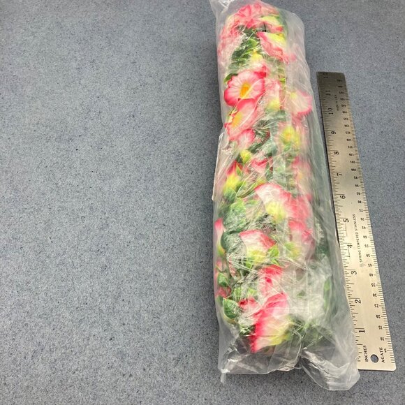New Artificial Floral Garland Pink White Green Flower Decoration Reusable Event - Picture 3 of 4